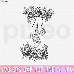 Mother And Baby Hands Svg, Mom And Baby Svg, Mom Hand Svg, Baby Hand Svg, Mom Svg, Baby Svg, Mother's Love Svg, Floral H