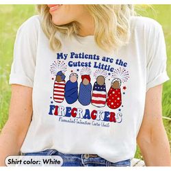 fourth of july labor and delivery nurse shirt, patriotic nurse gift, delivering the cutest firecrackers t-shirt, america