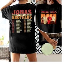 vintage jonas brothers shirt, i love hot dads shirt, jonas five albums one night tour shirt, joe jonas homage shirt, jon