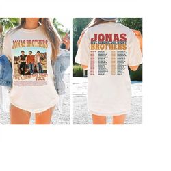 jonas brother shirt, vintage jonas brothers shirt, jonas brothers five albums one night tour shirt, jonas brothers the a