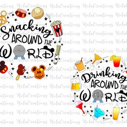 bundle snacking and drinking around the world svg, drinks and foods svg, family trip svg, vacay mode svg