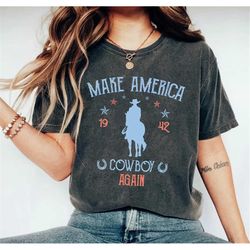make america cowboy again shirt, cowboy shirt, patriotic western shirt, cowgirl shirt, western shirt, western graphic te