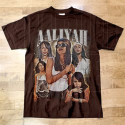 aaliyah 90's vintage style bootleg t-shirt - tribute to an iconic r&b queen rap tee al97