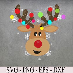 Christmas xmas Reindeer Christmas lights family apparel Svg, Eps, Png, Dxf, Digital Download