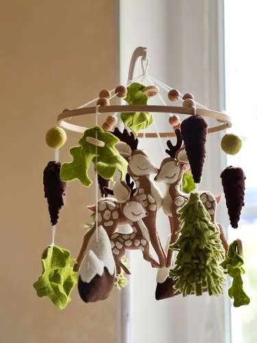 Deers mobile crib, baby boy mobile, woodland mobile felt, Forest mobile Bebe, cot mobile handmade