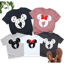 disney santa mickey-minnie head shirt, disney couples matching shirt, disney vacation shirt, disney family trip shirt, d