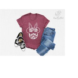 minnie bunny flowers shirt, minnie head shirt, minnie bunny shirt, disney bunny shirt, disney minnie shirt, minnie mouse