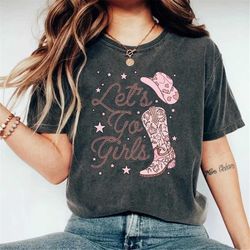 let's go girls shirt, trendy western graphic tee, western cowboy shirt vintage western country music nashville girls tri