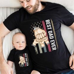 personalized best dad ever shirt, fist bump dad shirt, fathers day shirt for men, gift for husband, dad gift from kids,