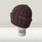 Women's chocolate-color double-knitted beanie.jpg