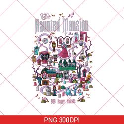 Retro Haunted Mansion PNG, The Haunted Mansion Map PNG, Retro Disney Halloween PNG, Stretching Room, Disney Halloween