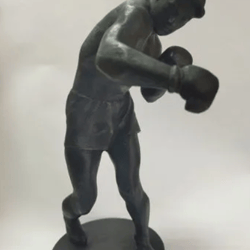 Boxer statuette made of cast iron USSR