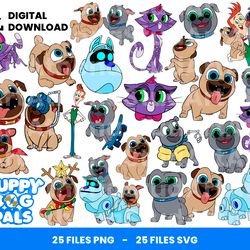Bundle Layered Svg, Puppy Dog Pals Svg, Children Svg, Love Svg, Digital Download, Clipart, PNG, SVG, Cricut, Cut File