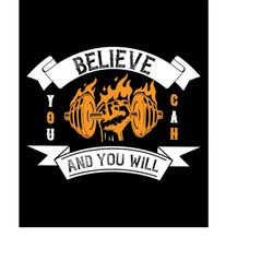 qualityperfectionus digital download -believe you can and you will - svg file for cricut, htv, instant download