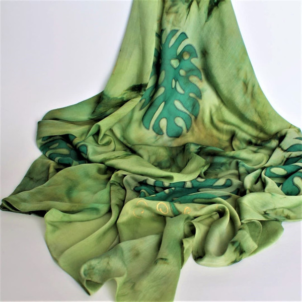 Hand-painted-large-green-cotton-silk-square-hair-scarf.jpg