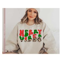 retro christmas png, merry vibes png, half leopard sublimation or print, christmas shirt png clipart dtg designs digital