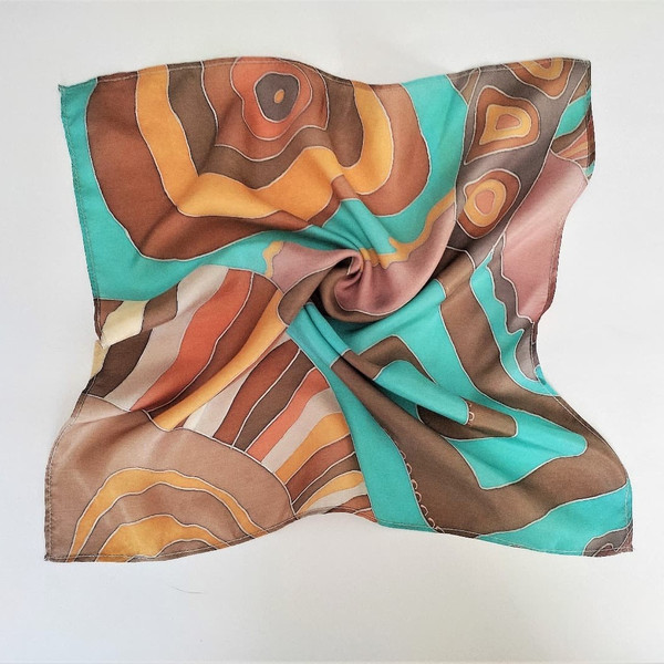 Brown-blue-hand-painted-women-abstract-small-silk-square-scarf-batik.jpg