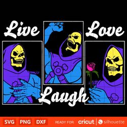 Live Laugh Love, Halloween Svg, Cricut, Silhouette Vector Cut File