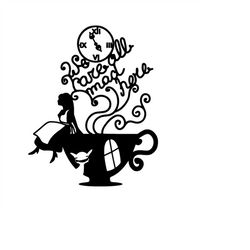qualityperfectionus digital download - alice in wonderland we are all mad here - png, svg file for cricut, htv, instant