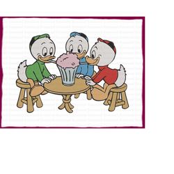 huey and dewey and louie ducktales fill embroidery design 25 - instant download