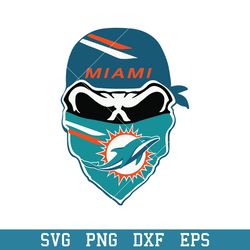 Skull Mask Miami Dolphins Svg, Miami Dolphins Svg, NFL Svg, Png Dxf Eps Digital File