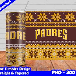 padres tumbler design png, 20oz skinny tumbler sublimation template, padres tumbler straight and tapered design,