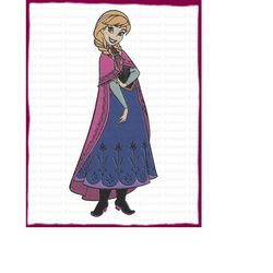 anna frozen filled embroidery design 1 - instant download