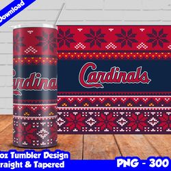 cardinals tumbler design png, 20oz skinny tumbler sublimation template, cardinals tumbler straight and tapered design,