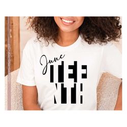 juneteenth svg cut file for cricut, black history month, black women shirt silhouette eps dxf pdf craft machine cutting