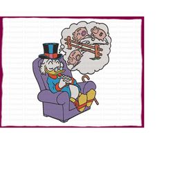 scrooge mcduck ducktales fill embroidery design 38 - instant download