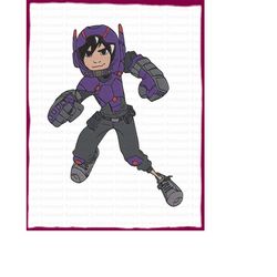 hiro hamada big hero 6 filled embroidery design 3 - instant download