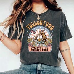 retro yellowstone shirt, vintage cowboy tshirt, boho tee, montana ranch tee, country western cowgirl shirt, horse lover