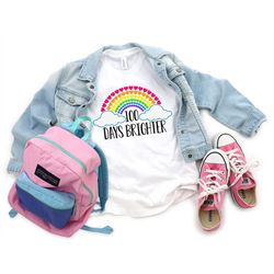 teacher 100 days brighter, teacher shirt, 100 days of school, teacher gifts, teacher appreciation, 100 days brighter, ba