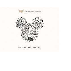 cinderella svg doodle, cinderella clipart, princess mouse ears svg, magical kingdom family trip svg sublimation, instant