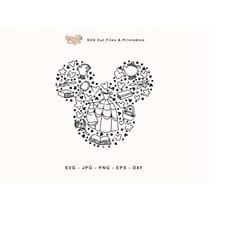 belle beauty svg doodle, belle clipart, princess mouse ears svg, magical kingdom family trip svg sublimation, instant do