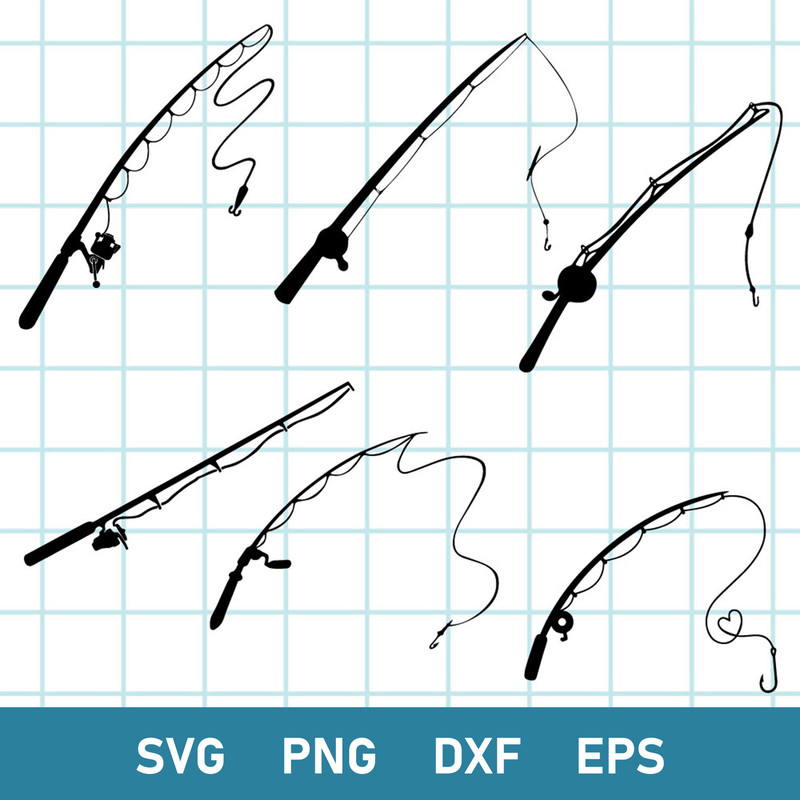 Fishing Pole Bundle Svg, Fishing Rod Svg, Fishig Hook Svg, Fisherman Svg, Png Dxf Eps Digital File.jpeg