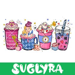 alice in wonderland coffee cup png, wonderland print, white rabbit, alice wonderland baby shower, alice clipart, coffee