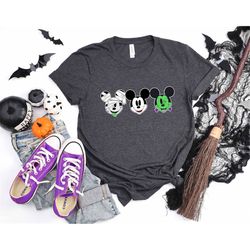 mickey heads halloween shirt, mickey horror movie characters shirt, disney halloween shirts, mickey mummy vampire franke