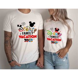 disney family vacation 2023 shirt, mickey minnie disney couple t-shirts, disney family trip, disney matching shirts, dis
