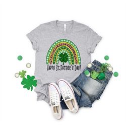 lucky shirt, lucky rainbow shirt, clover shirt, lucky rainbow cheetah shirt, happy st patrick's day shirt, st patrick's