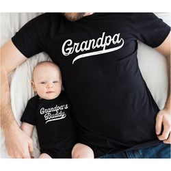 grandpa & me matching set gift, grandpa's boy baby new grandpa shirt matching grandpa grandson shirt, fathers day gift f