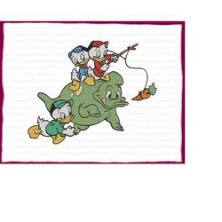 huey and dewey and louie ducktales fill embroidery design 21 - instant download