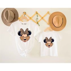 minnie leopard bow shirt, minnie safari leopard shirt, minnie mouse shirt, disney mom gift,animal kingdom tee, girls tri