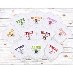 disney toy story est 1995 all characters shirt, disney matching family shirts, disney toy story group shirt, disney wood