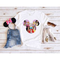 disney princess characters shirt, disney princess shirt, disney girls trip, princess castle shirt, disney shirt for wome
