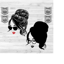 messy bun hair svg file || messy hair svg || messy bun mom svg || mom life svg || mom life png || messy bun svg | bun ha