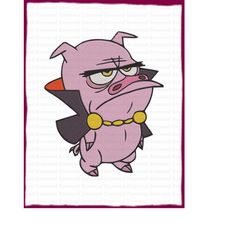 silly piggy dave the barbarian fill embroidery design - instant download