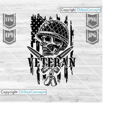 usa veteran skull svg file || us army veteran svg || veteran skull svg || military svg || army svg || patriotic veteran