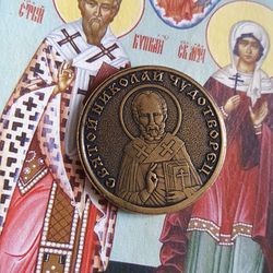 St Nicholas the Wonderworker | bronze icon | Orthodox store