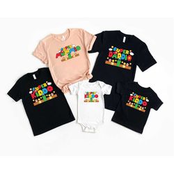 super mommio shirt, super daddio shirt, super kiddo shirt, mario family matching shirt, father's day shirt, mother's day